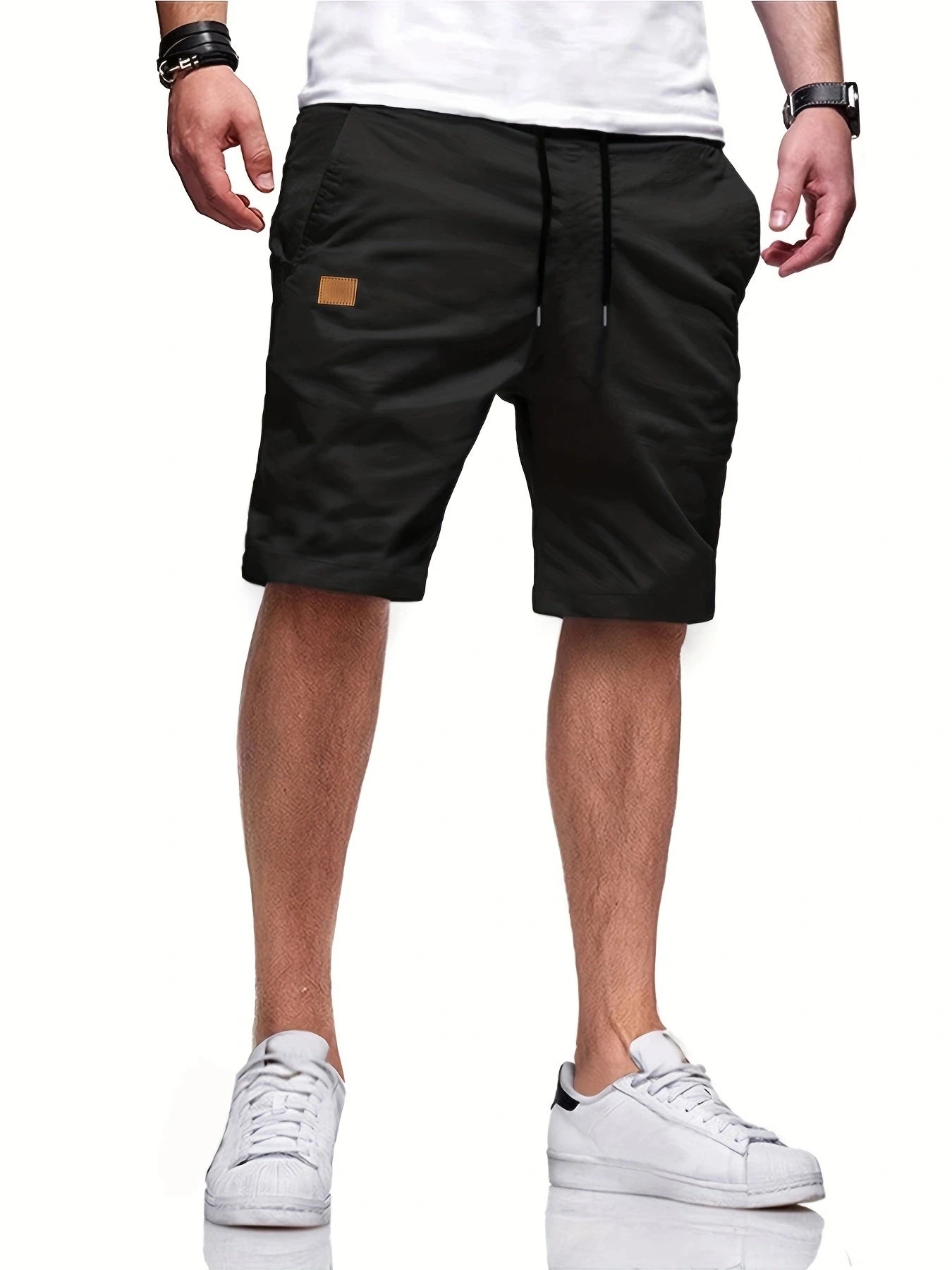 Novo verão masculino casual curto, bermuda, fitness jogging curto, vintage cintura elástica shorts de carga
