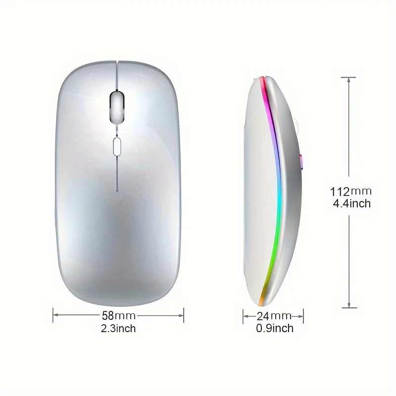 Rato sem fio bluetooth 2.4g modos duplos recarregável ratos rgb ergonômico silencioso clique mouse para computador pc ipad laptops 3600dpi