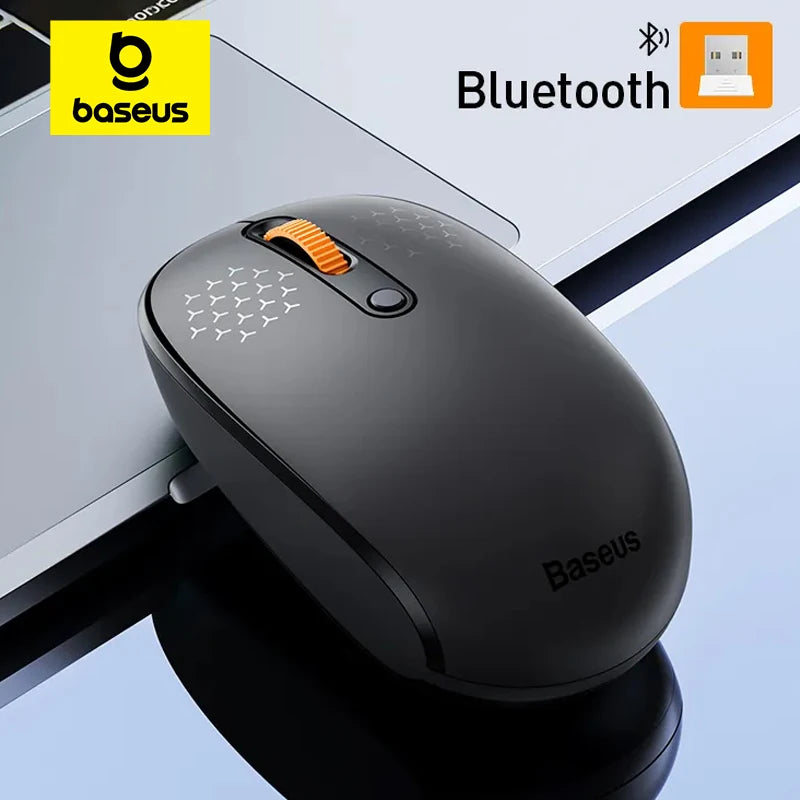 Baseus-F01B Mouse Bluetooth sem fio, Mouse 2.4G, 1600 DPI, Clique Silencioso para MacBook, Tablet, Laptop, PC, Acessórios para Jogos, Bluetooth 5.0