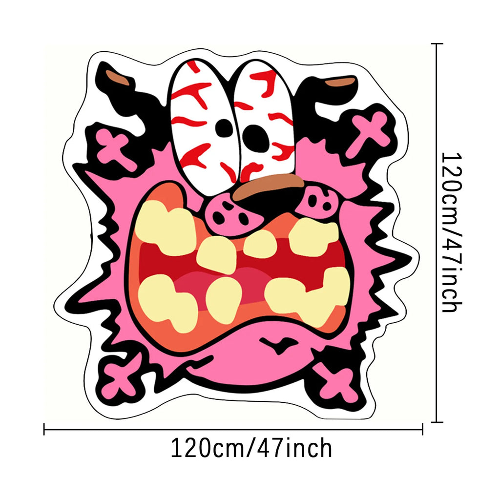 Tapete Decorativo Divertido em Forma de Cartoon VIKAMA, Tapete Plush Único para Quarto e Sala de Estar, Decoração para Casa