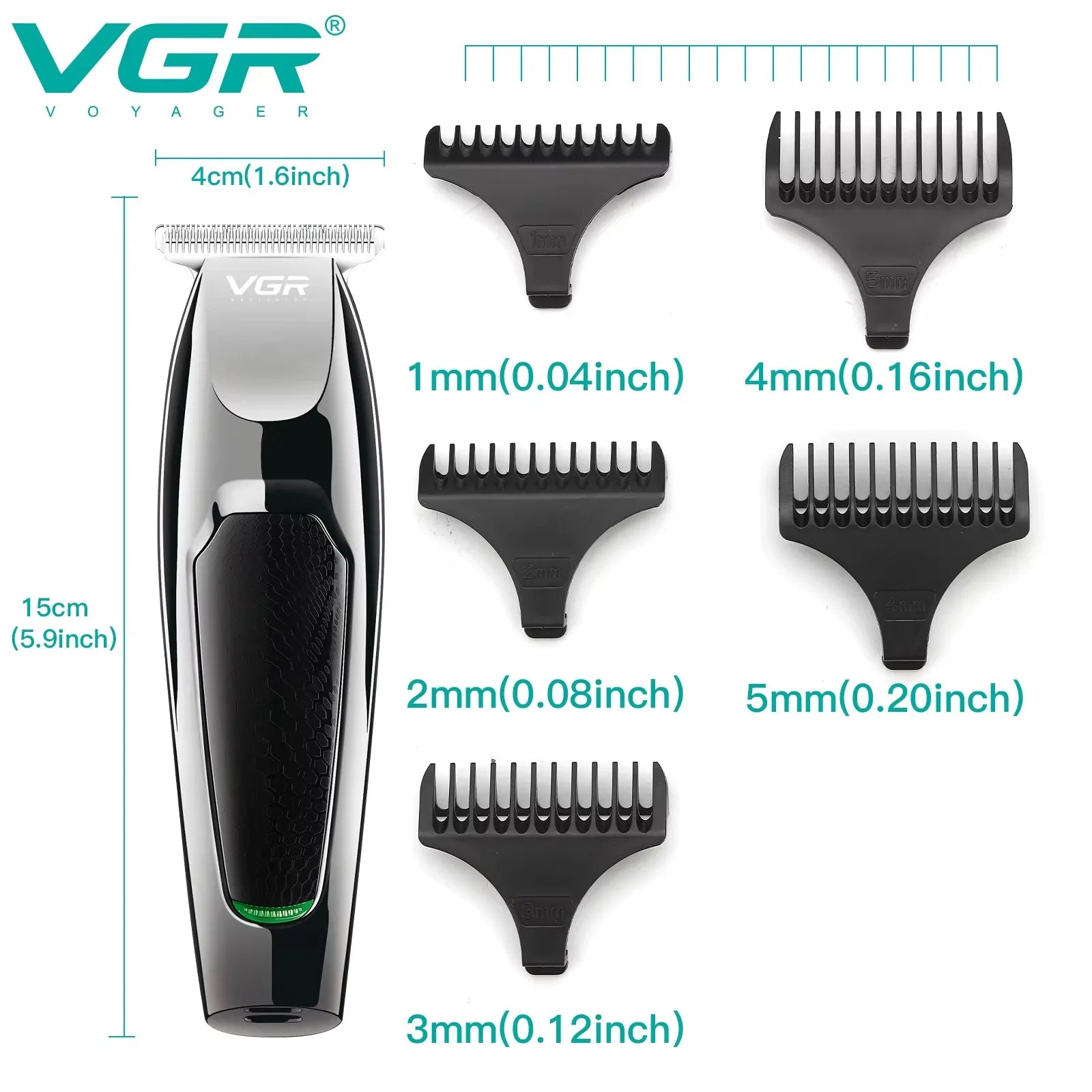 VGR máquina cortar cabelos aparador de pelos Profissional Máquinas de Corte de Cabelo Profissional de Barbeiro Máquinas Recarreg