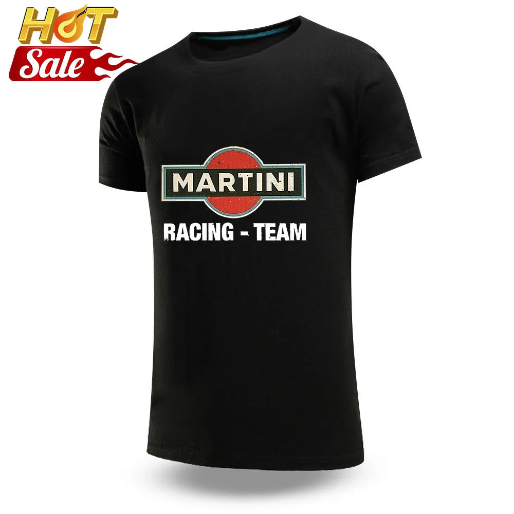 2025 solto respirável confortável manga curta verão homem algodão topos casual esportes camiseta martini corrida logotipo impressão camisas