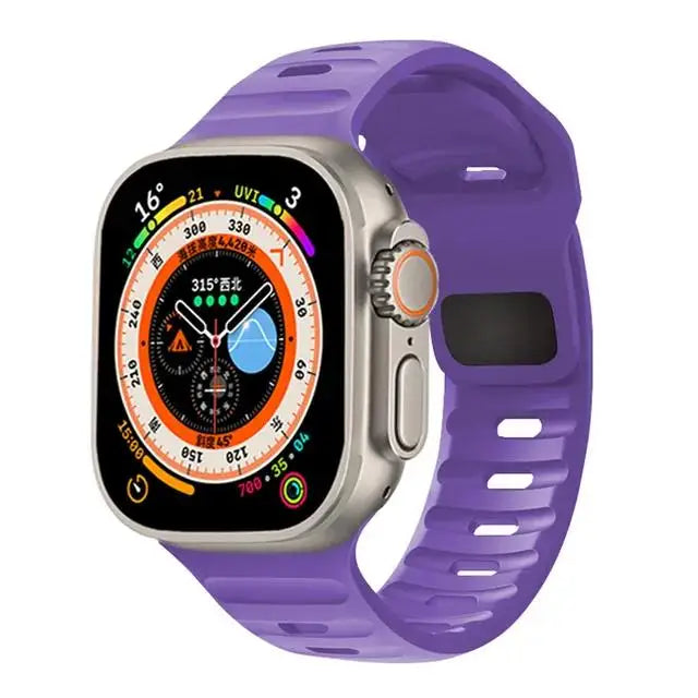 Pulseira de Silicone Sport para Apple Watch, Banda, 49mm, 45mm, 44mm, 42mm, 40mm, 41mm, 38, Pulseira Correa, iWatch Series 9, 8, 7, 6, 5, 4, 3, SE, ultra