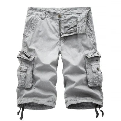 Calções de carga de algodão dos homens verão militar do exército tático homme shorts masculino casual streetwear multi-bolso carga shorts