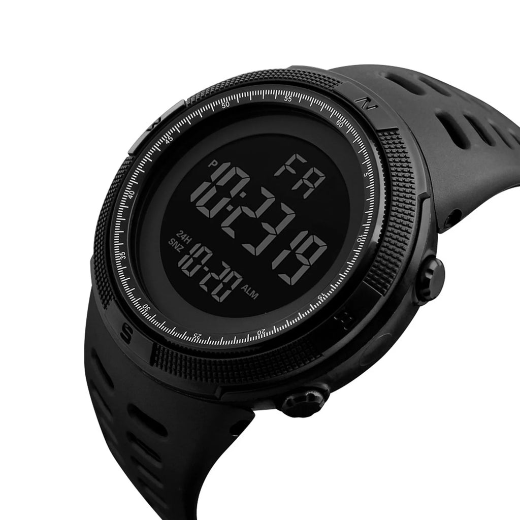 Relógio esportivo digital masculino, à prova d'água, casual, luminoso, cronômetro, alarme, relógio militar simples para corrida, escalada, pesca