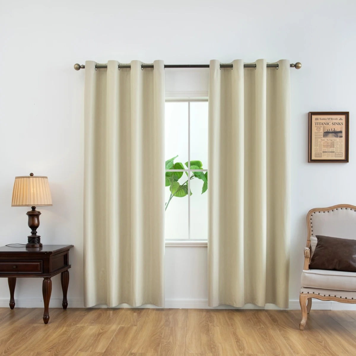 Cortinas Blackout Sólidas 100% com Ilhoses, Cortinas de Privacidade Total para Quarto, Lindas Cortinas para Sala de Estar