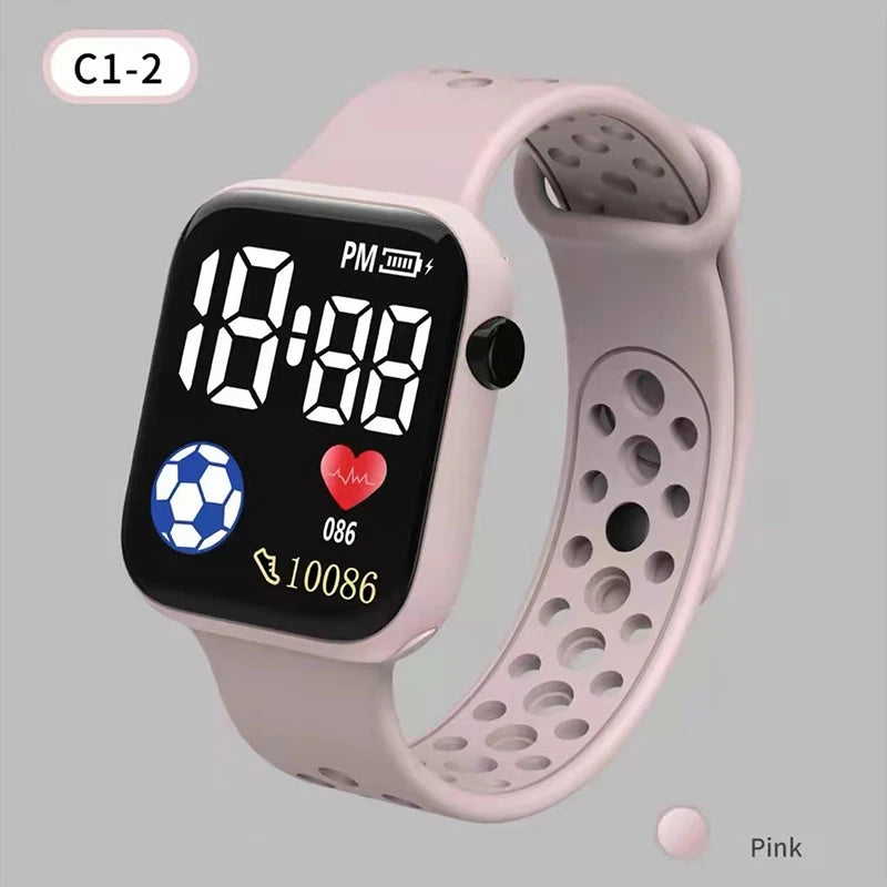 Relógio Digital LED 2026 para Crianças, Relógios Esportivos à Prova d'Água para Meninos, Relógio Digital de Silicone para Meninas, Relógio Eletrônico Casual Infantil