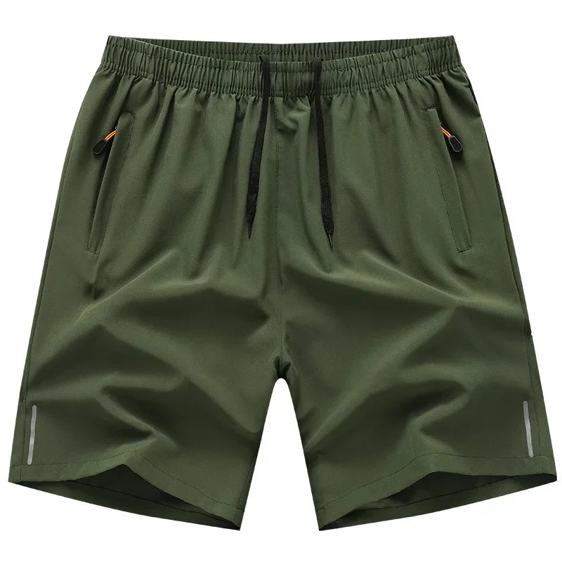 Shorts Esportivos Masculinos de Verão em Seda Gelada, Calças de Praia Casuais Soltas e Finas para Basquete, Corrida e Academia, com Absorção de Suor e Higroscópicas