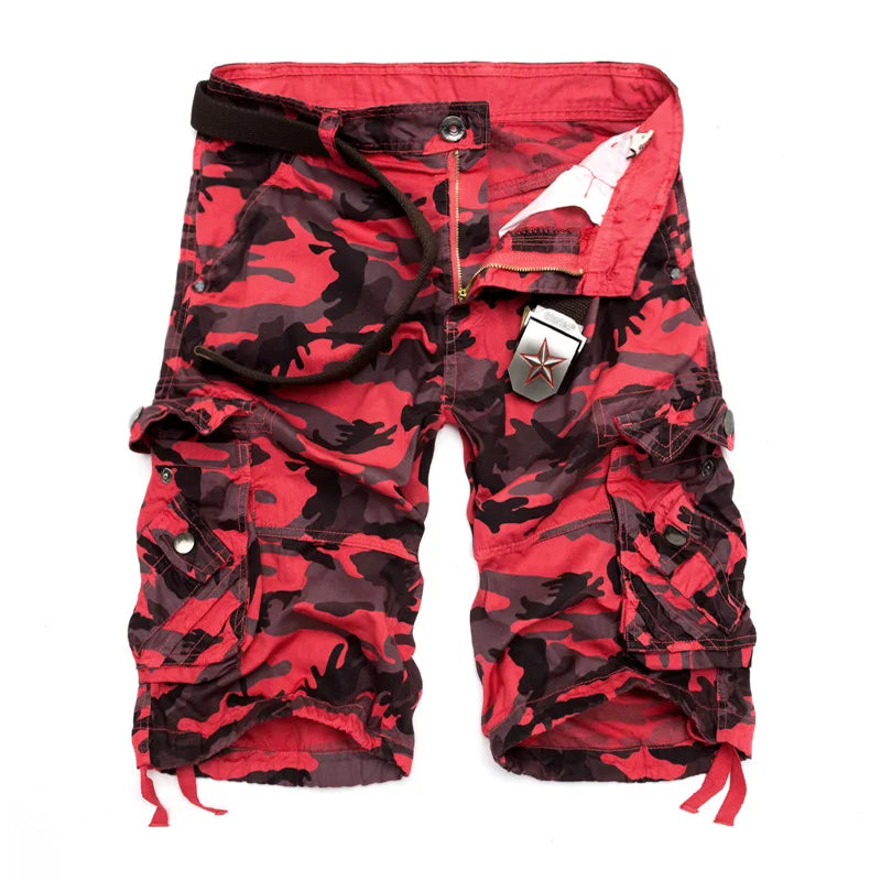 Novos Shorts Cargo Camuflados Masculinos Tamanho EUA 2026 - Estilo Militar Solto e Fresco para o Verão