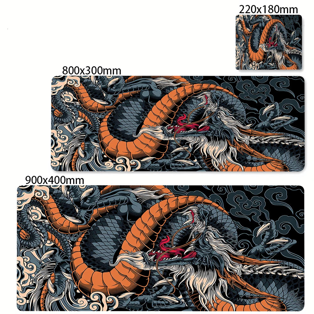 Preto e branco dragão grande mouse tapete de jogos mousepad grande base de borracha mouse pad roxo deskpad eyboard tapetes mousepads 400x900