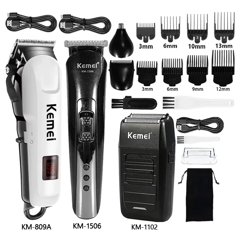 Kemei máquina de cortar cabelo Km-809A Km-1506 Km-1102 profissão aparador de cabelo elétrico aparador de barba para máquina de corte de cabelo masculino