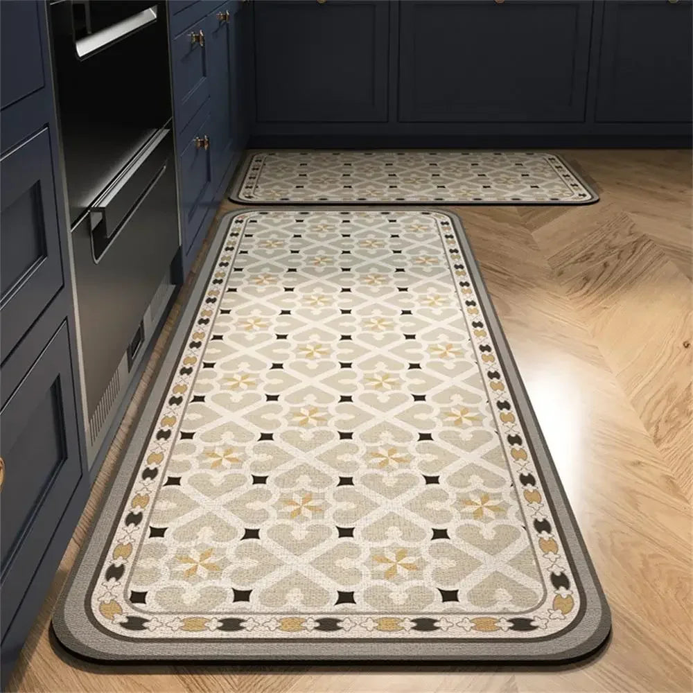 VIKAMA 1/2 peças Tapete Vintage para Cozinha, Sala de Estar, Quarto, Tapete de Corredor Antiderrapante, Capacho de Entrada, Decoração para Casa