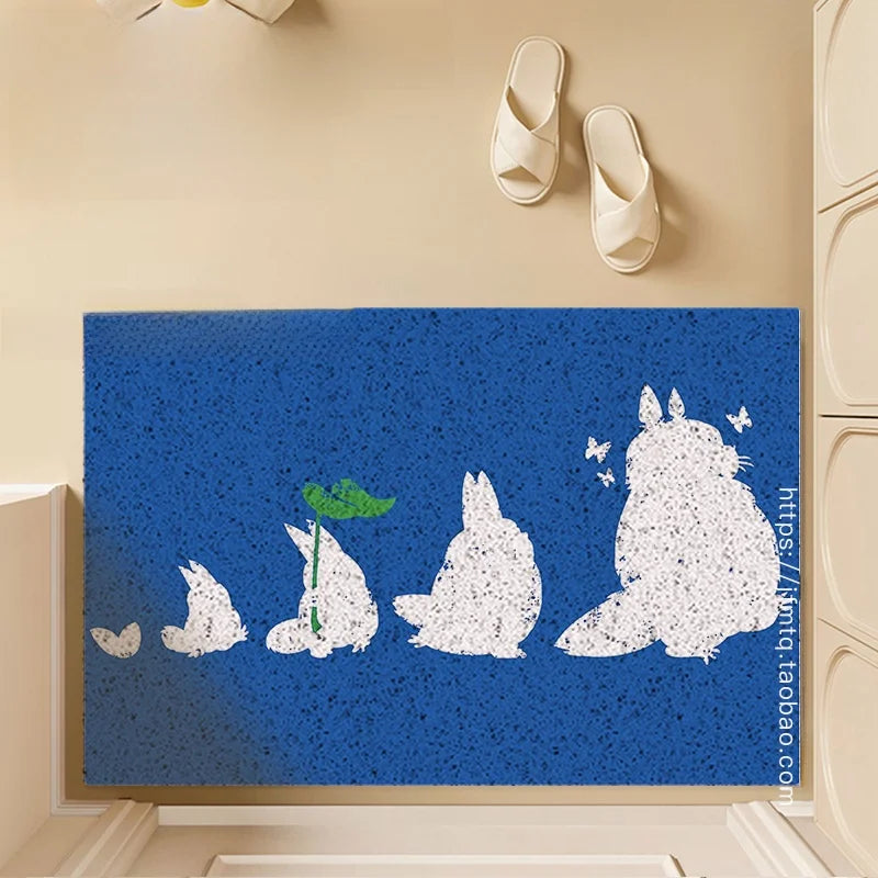Tapete de Porta Totoro Antiderrapante Personalizável para Uso Doméstico Tapete Redondo Trançado Resistente à Sujeira para Uso...