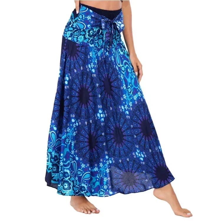 Sexy verão longo boho inferior saia feminina vintage casual ropa mujer faldas solta moda y2k maxi saias roupas femininas saia jupe