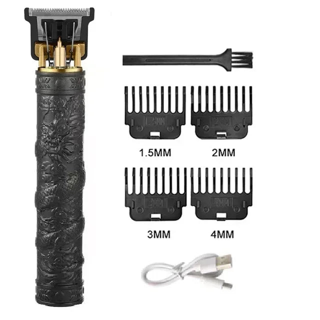 Máquina de Cortar Cabelo Vintage com Carregamento USB, Aparador Elétrico Portátil, Barbeador Profissional, Presente para Namorado
