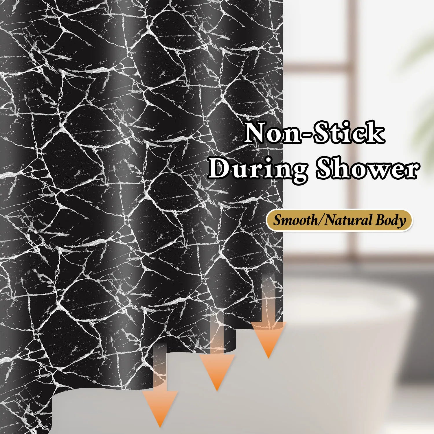 1pc preto mármore arte geométrica cortina de chuveiro à prova dwaterproof água peva moderno e minimalista decoração do banheiro