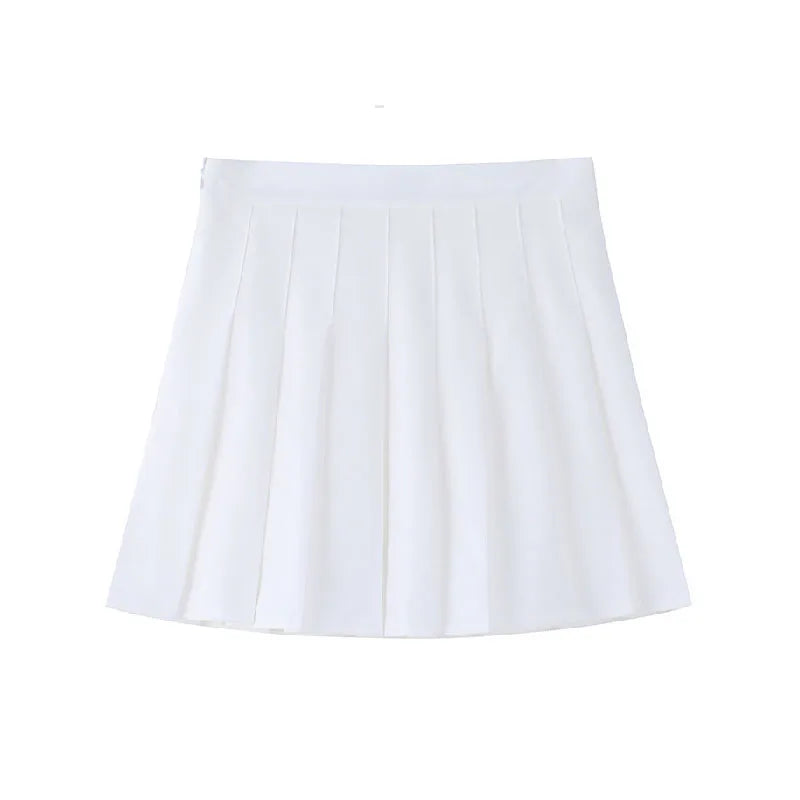 1 pçs primavera verão das mulheres mini saias meninas saias plissadas senhora cintura alta bonito saia rosa estudante saia curta jk uniforme saias