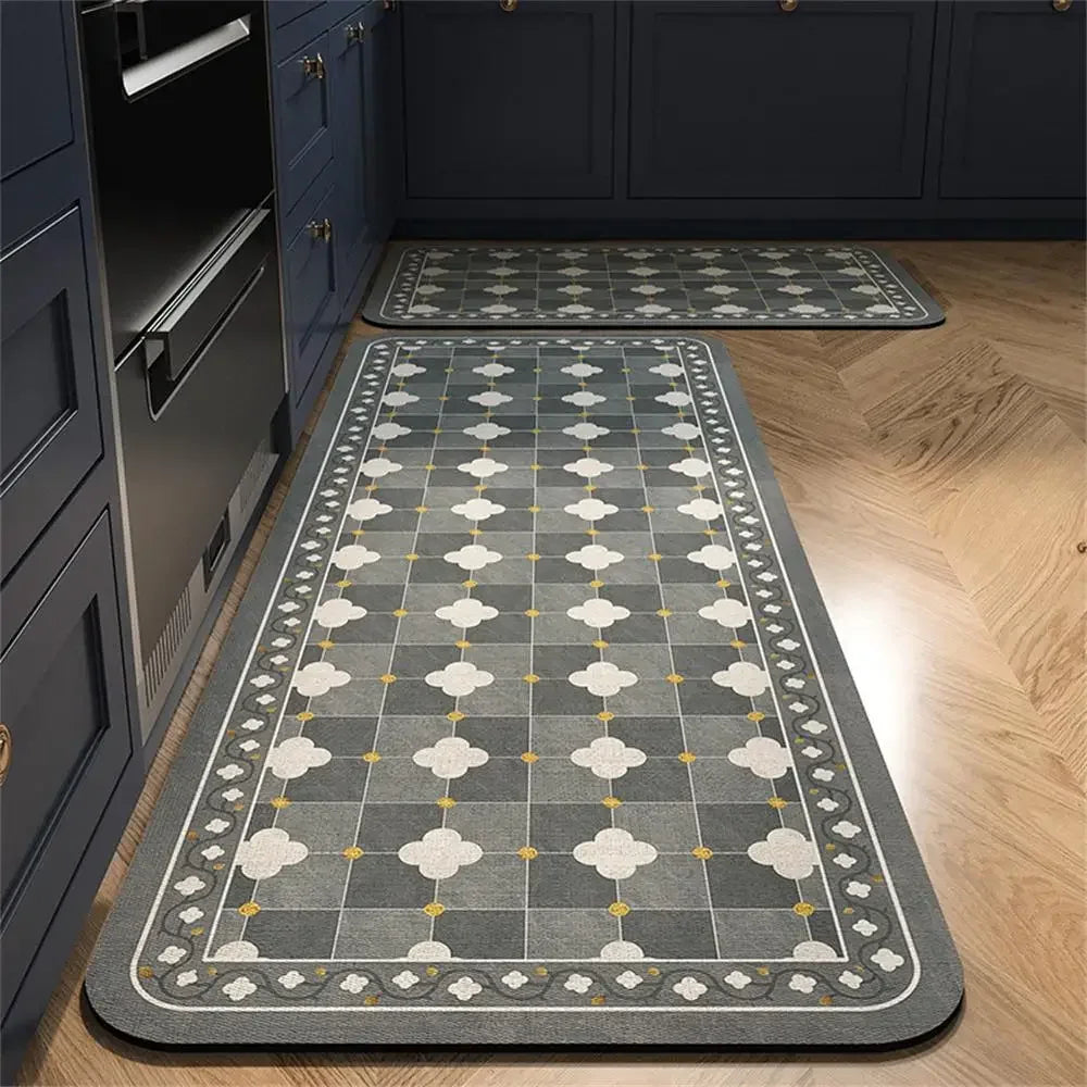 VIKAMA 1/2 peças Tapete Vintage para Cozinha, Sala de Estar, Quarto, Tapete de Corredor Antiderrapante, Capacho de Entrada, Decoração para Casa
