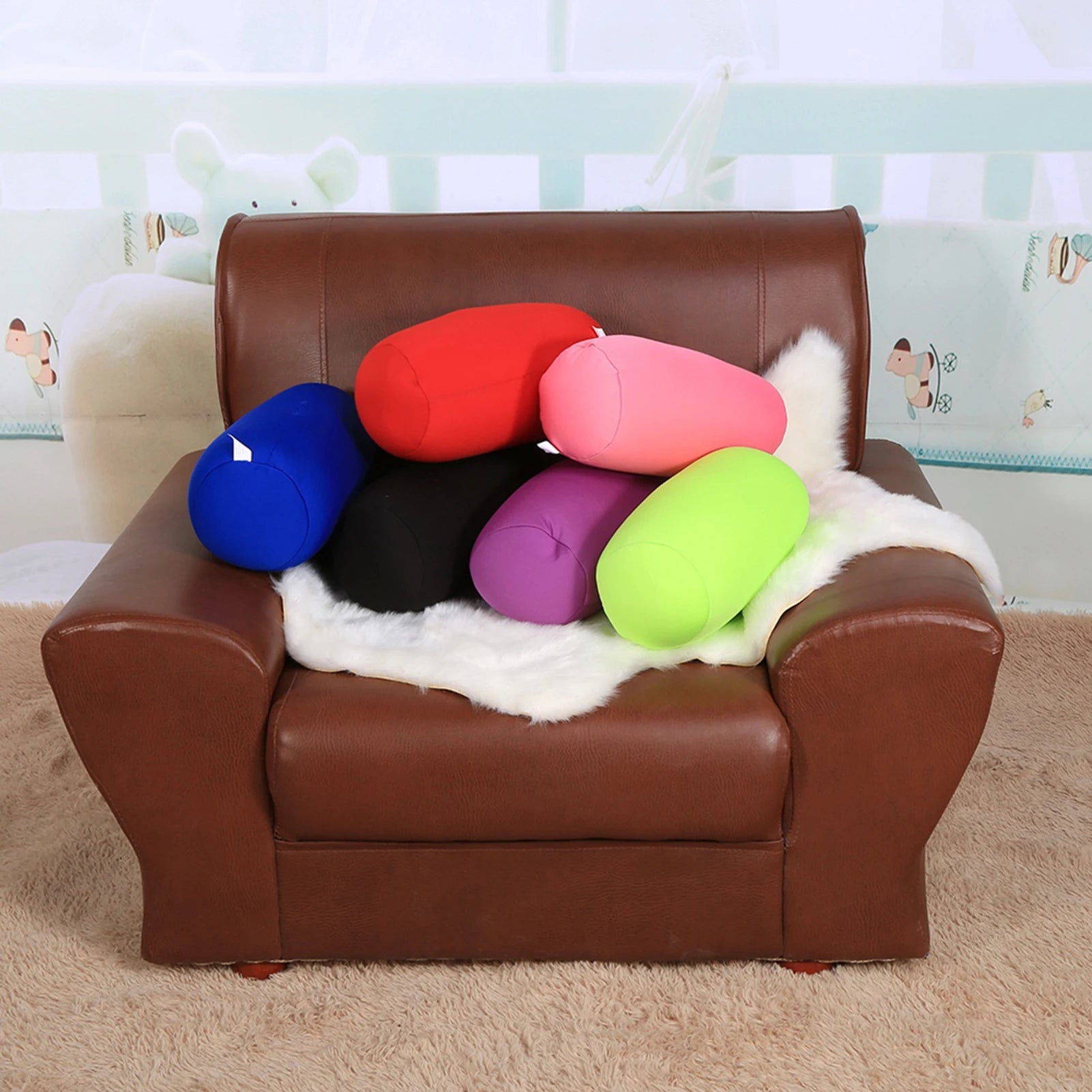 Mini microconta volta almofada rolo lance travesseiro viagem casa sono pescoço apoio confortável micro grânulo travesseiro de dormir