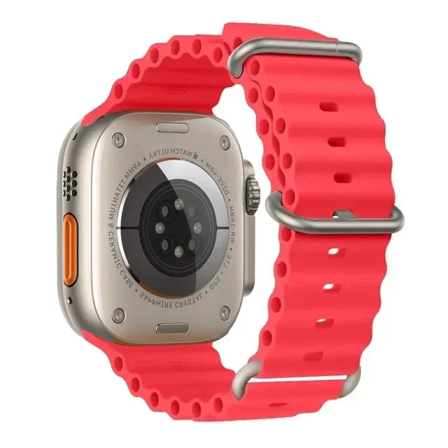 Pulseira oceano para apple watch ultra 2 band 49mm 10 9 8 7 45mm 41mm pulseira de silicone iwatch 6 5 4 3 se 44mm 40 42mm banda
