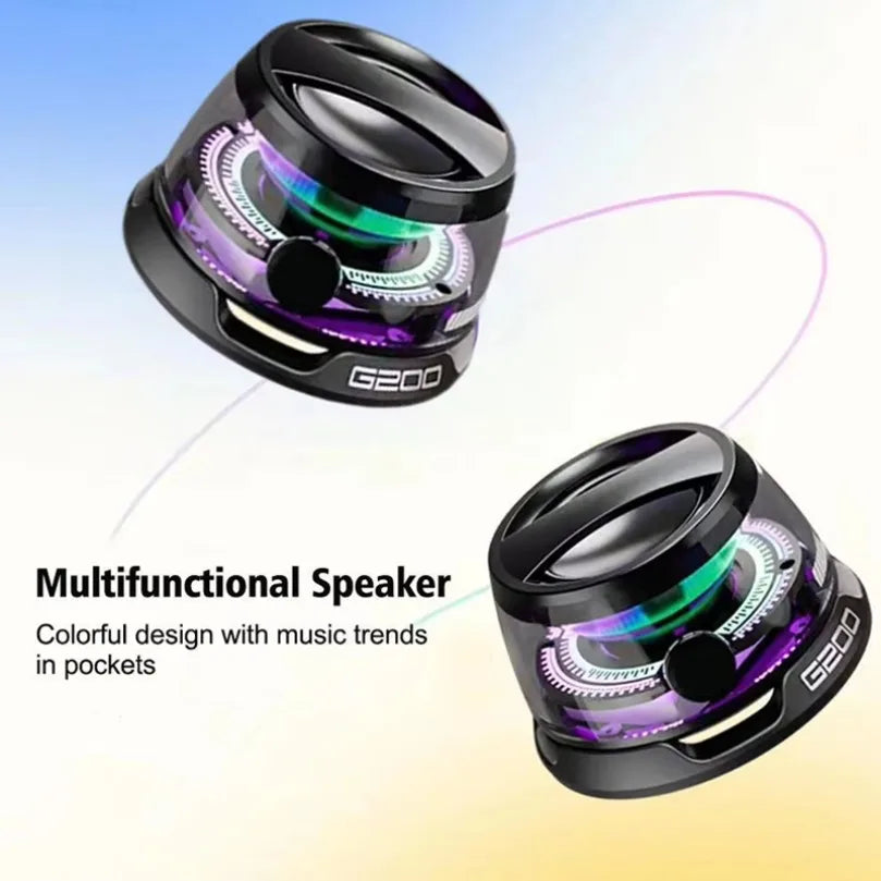 Vikefon portátil bluetooth alto-falante hidate g200 rgb iluminação alto-falante magnético bt5.3 mini caixa de som 7 horas reprodução suporte do telefone