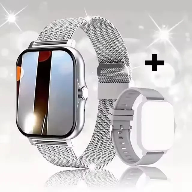 Relógio inteligente com tela de toque completa, chamada, lembrete de mensagens, controle de música e outras funções, compatível com iPhone/android mo