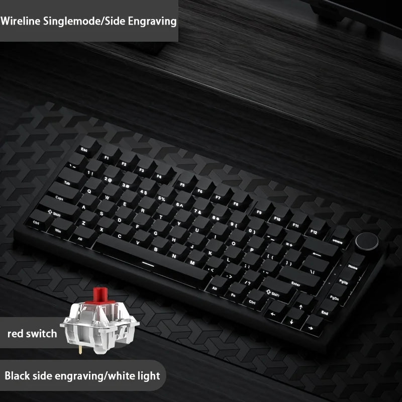 AJAZZ AK820 com fio com botões de volume rotativos, teclas hot-swap para teclados mecânicos de escritório e casa