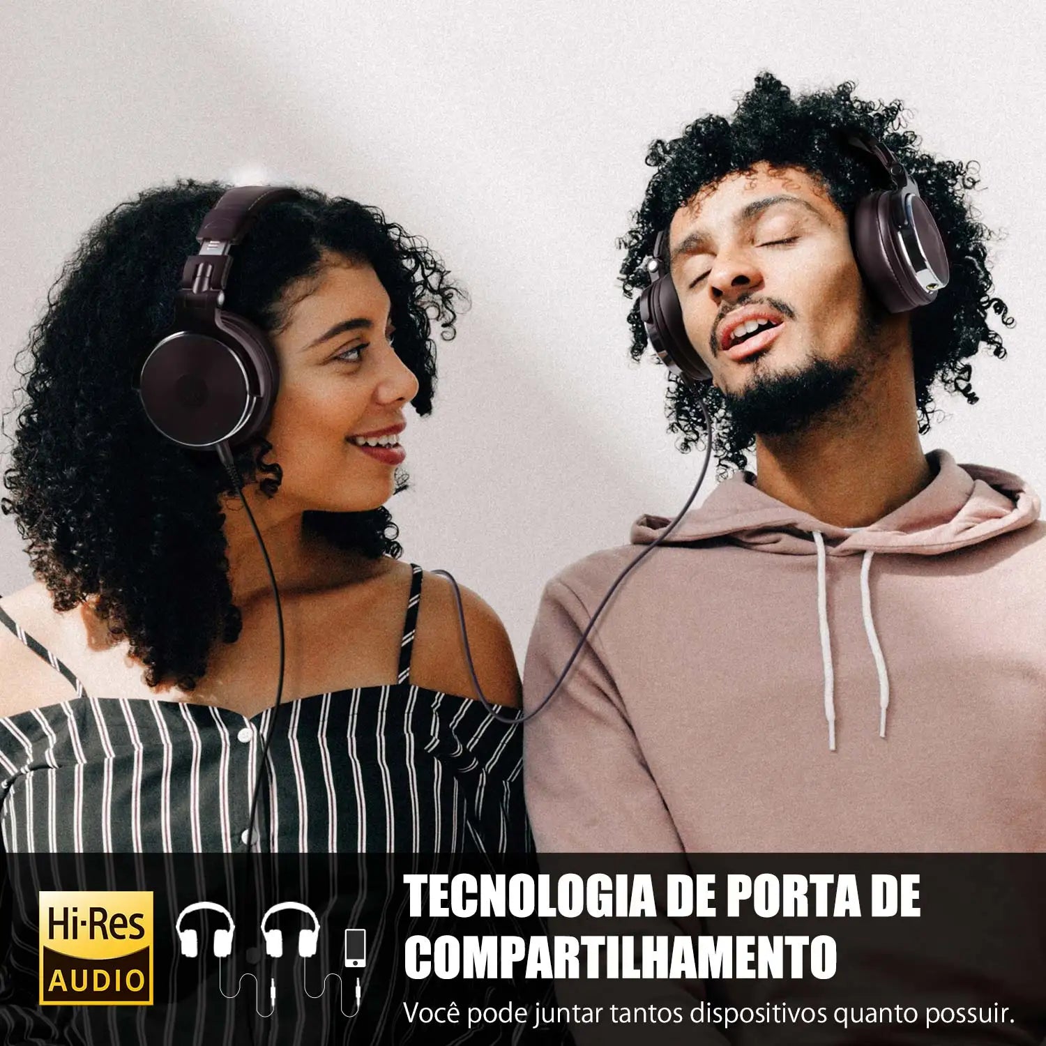 Oneodio fone de ouvido com fio com microfone, Pro 10/30/50 headphone profissional studio DJ, over ear HiFi monitor headset com Hi-Res áudio, Para o PC Telefónico