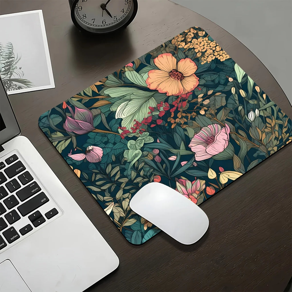 Lindas almofadas florais grande mouse pad para jogos com base de borracha antiderrapante design de costura precisa lavável e durável para uso em escritório