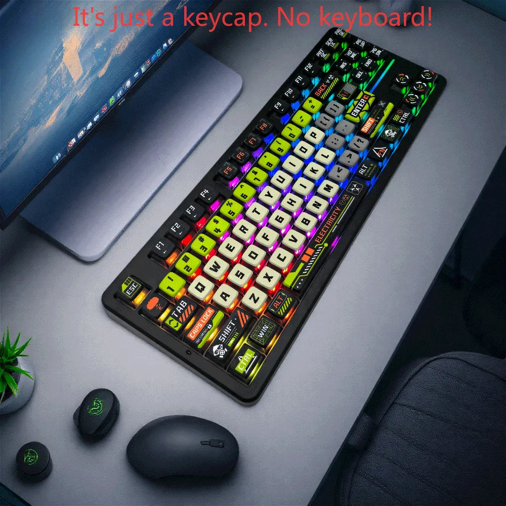 Doomsday Crossing Keycaps personalizados 125 teclas PBT + PC SAX Quad Translúcido Pudding Keycaps para MX Switch Teclados mecânicos