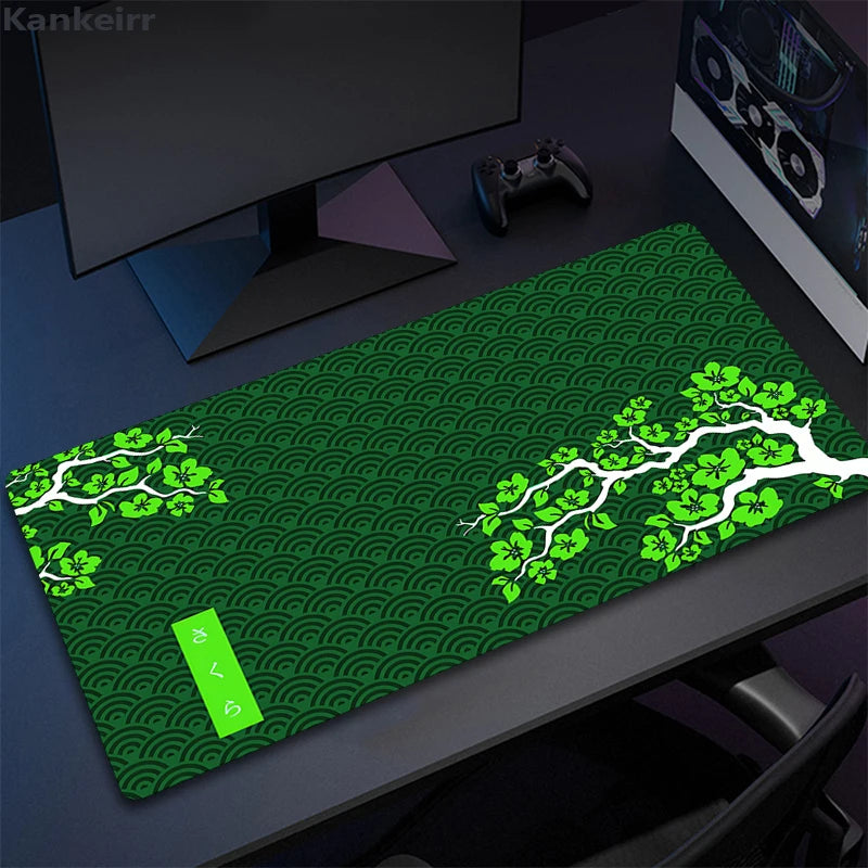 Grande Roxo Sakura Mouse Pad, Escritório Mousepad, PC Gamer Mousepad, Tapete de Mesa Kawaii, Tapetes De Teclado De Borracha, Presentes, 900x400