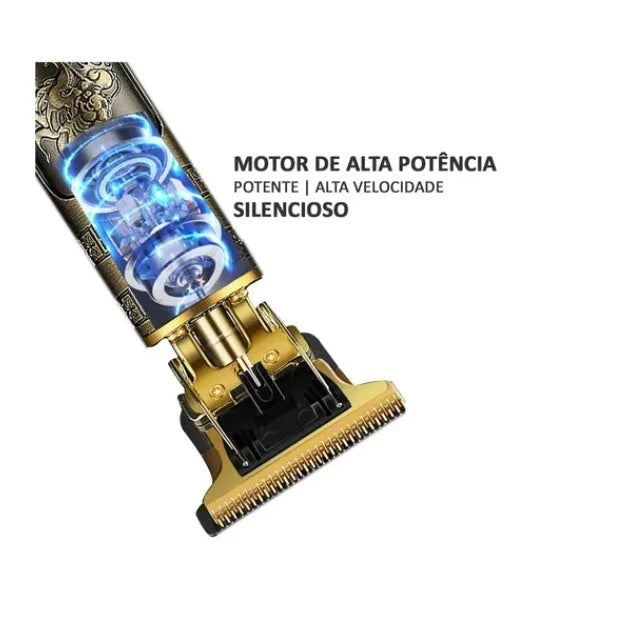 Barbeador Elétrico Masculino Profissional para Barba e Aparador de Pelos Corporais Design Moderno com Pente Ajustável