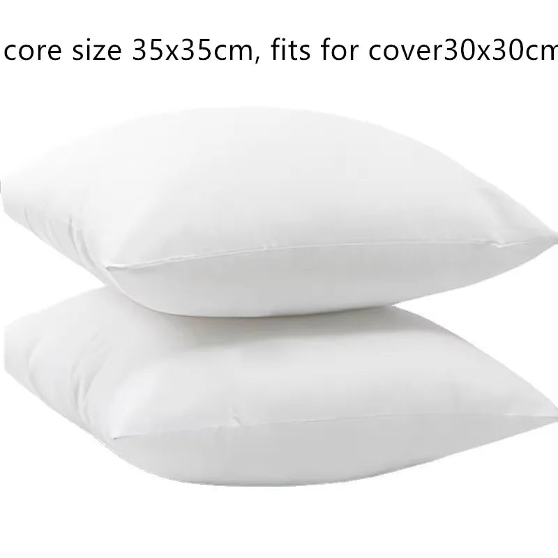 Almofada Quadrada Branca Macia 35x35cm, Núcleo de Algodão PP para Sofá, Cama e Decoração de Casa, Removível, Enchimento Fofo para Almofadas Decorativas