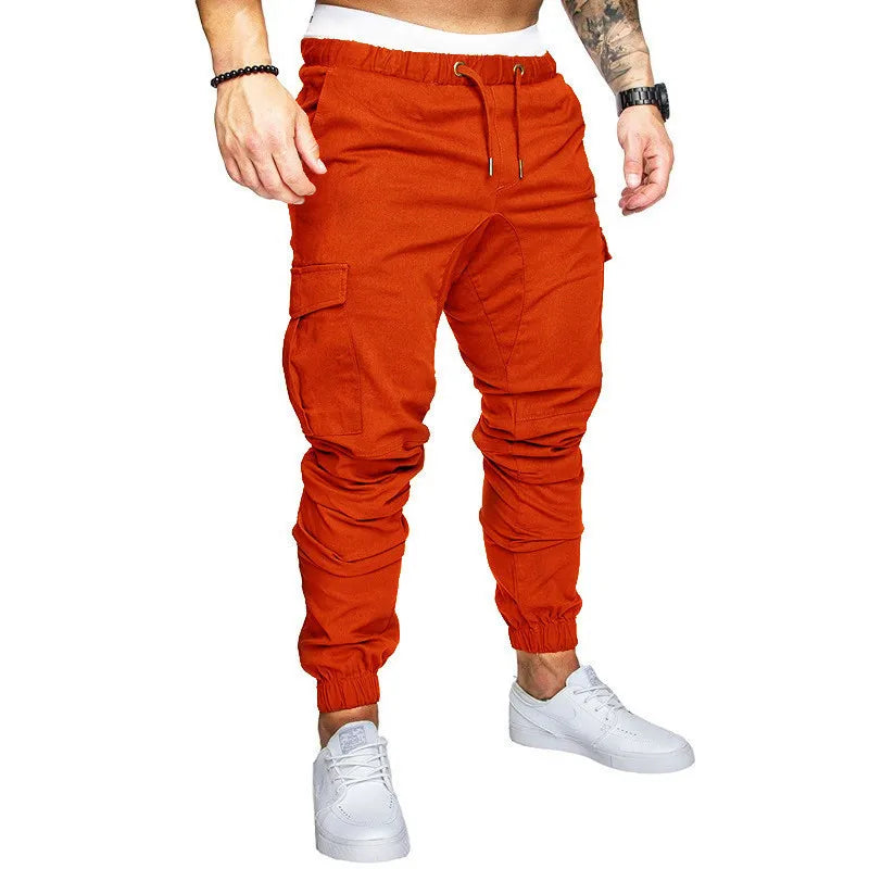 Calças masculinas finas moda casual jogger calças 2020 streetwear calças de carga multi-bolsos calças de fitness ginásios moletom dos homens