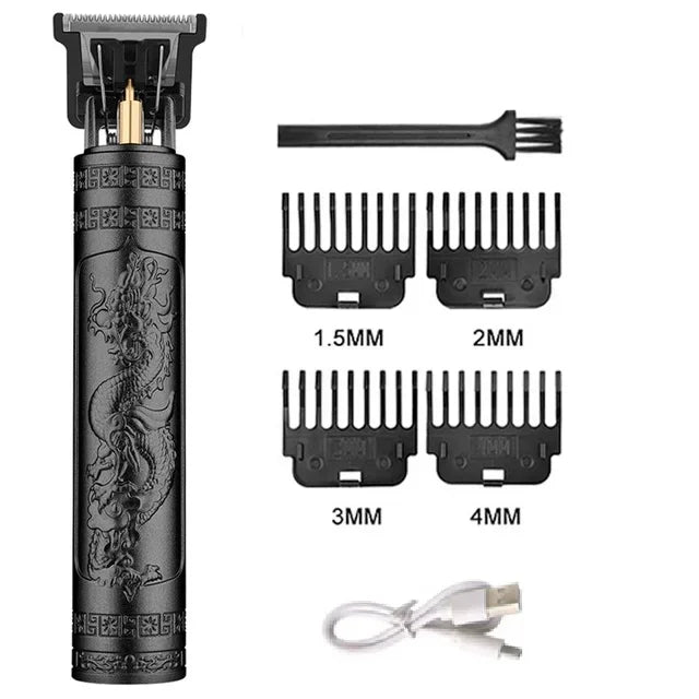 Máquina de cortar cabelo elétrica masculina vintage t9, aparador de barba/máquina de corte de cabelo recarregável com kit aparador de cabelo de nariz, presente para namorado