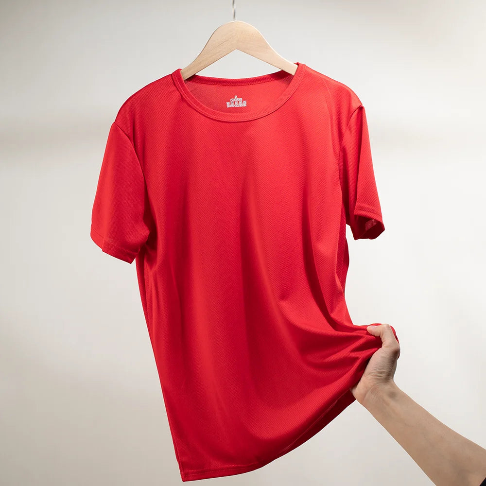 Multicolorido secagem rápida manga curta esporte t camisa ginásio camisas de fitness treinador correndo camiseta masculina respirável roupas esportivas