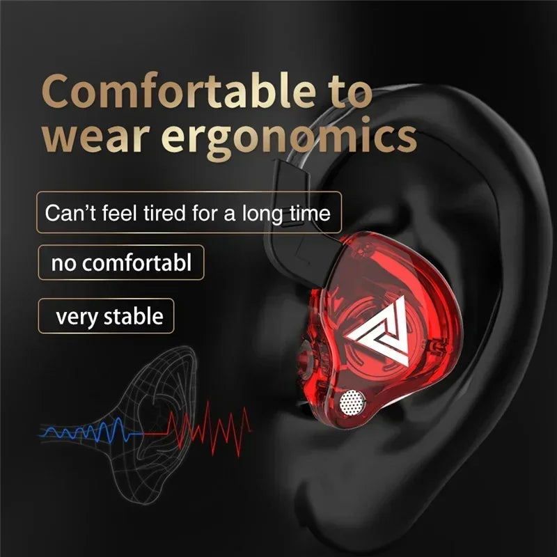 Fone de Ouvido Intra-auricular VIKEFON QKZ AK6 com 6 Drivers Dinâmicos, Microfone, Estéreo, Esportivo, HIFI, Subwoofer, Headset Monitor, Fones de Ouvido
