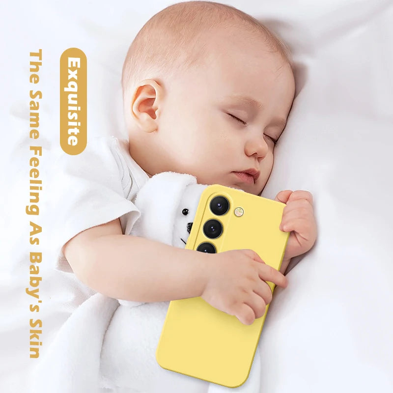 Capa de Silicone Líquido Quadrada para Samsung Galaxy S26 S25 S24 S23 S22 Ultra Plus S26Ultra - capinha Protetora Macia