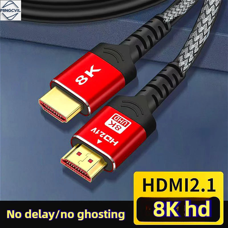 Mingcvol 48gbps hdmi-cabo 8k 60hz 1m 2m 3m 5m hdmi-compatível 2.1 cabo 4k 120hz hdr 3d efeito vídeo para hdtv pc