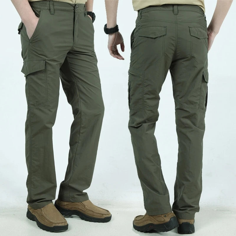 2023 ao ar livre à prova dwaterproof água calças de carga tático dos homens respirável verão casual exército militar calças compridas masculino secagem rápida carga